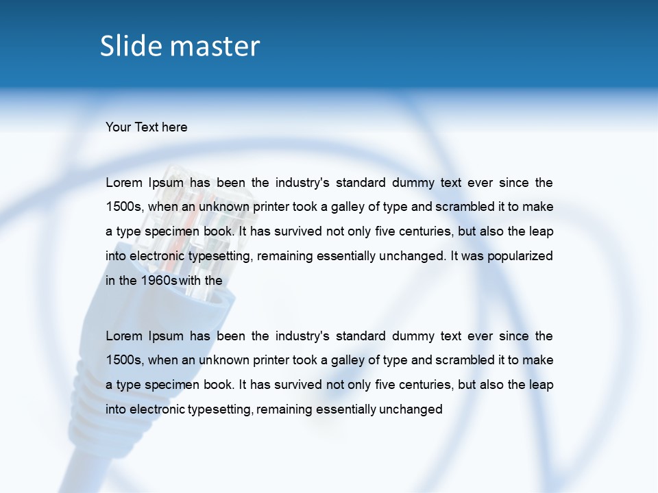 Macro Shot Of Network Connection Plug Rj-45 PowerPoint Template