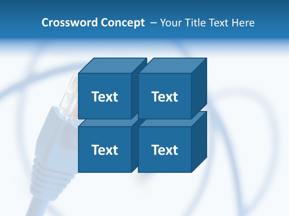 Macro Shot Of Network Connection Plug Rj-45 PowerPoint Template