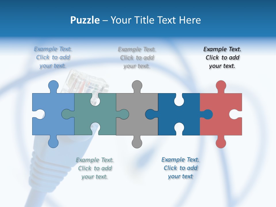 Macro Shot Of Network Connection Plug Rj-45 PowerPoint Template