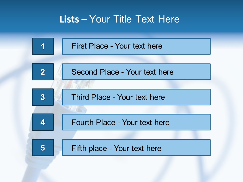 Macro Shot Of Network Connection Plug Rj-45 PowerPoint Template