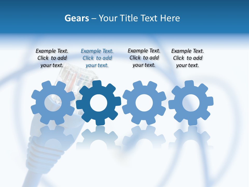 Macro Shot Of Network Connection Plug Rj-45 PowerPoint Template