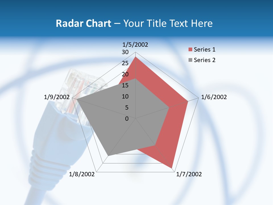 Macro Shot Of Network Connection Plug Rj-45 PowerPoint Template
