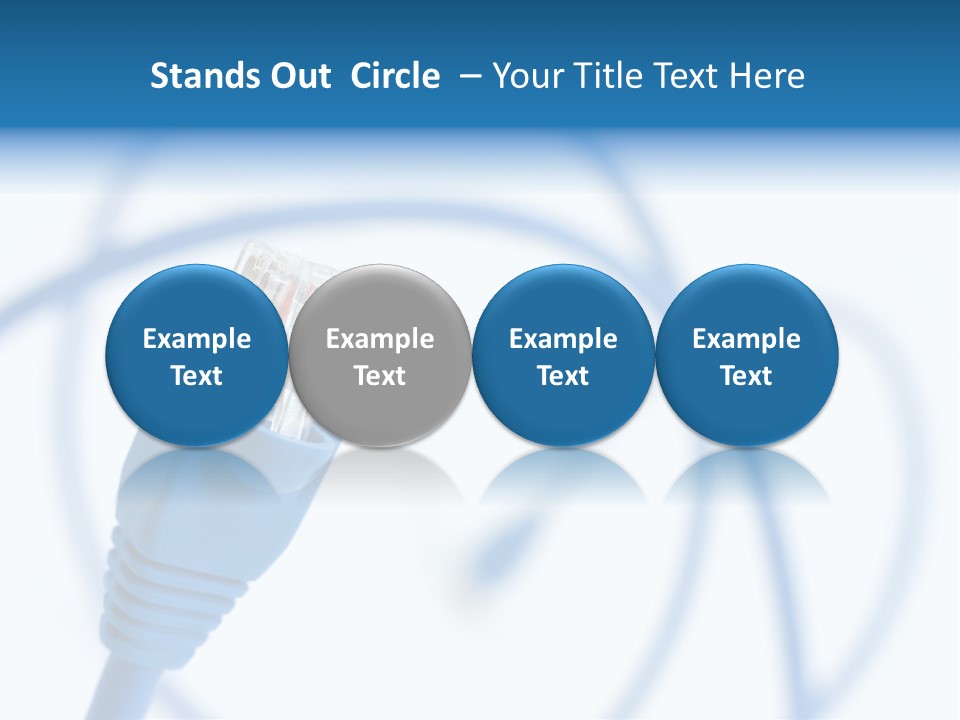 Macro Shot Of Network Connection Plug Rj-45 PowerPoint Template