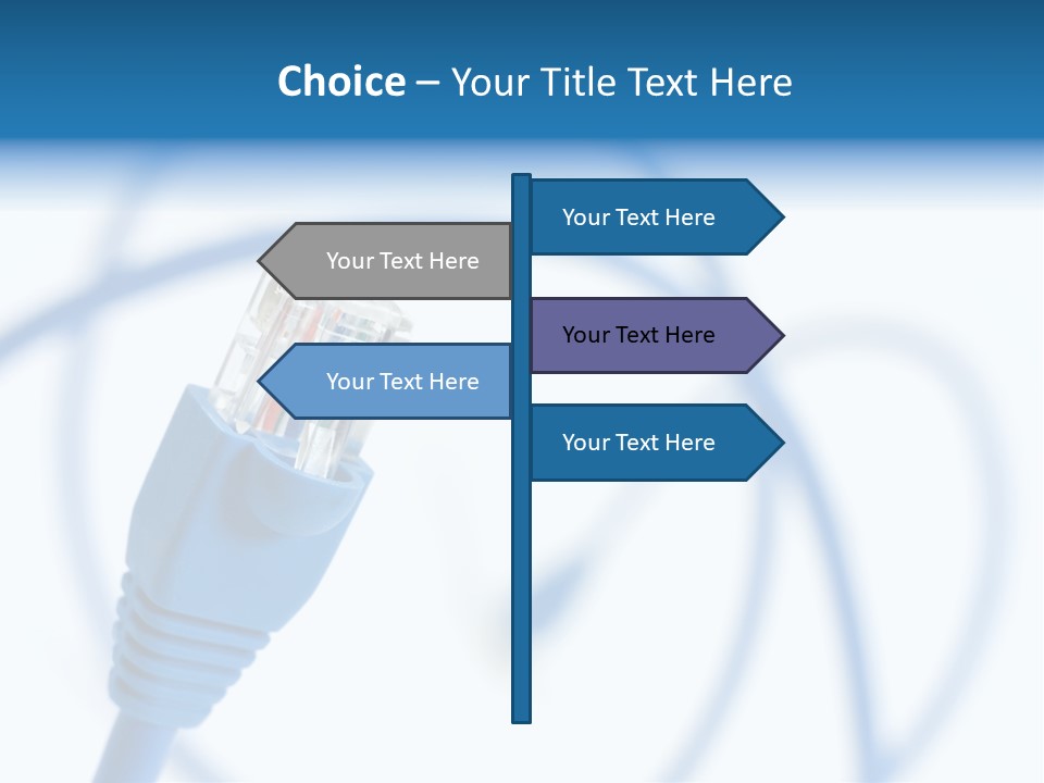 Macro Shot Of Network Connection Plug Rj-45 PowerPoint Template