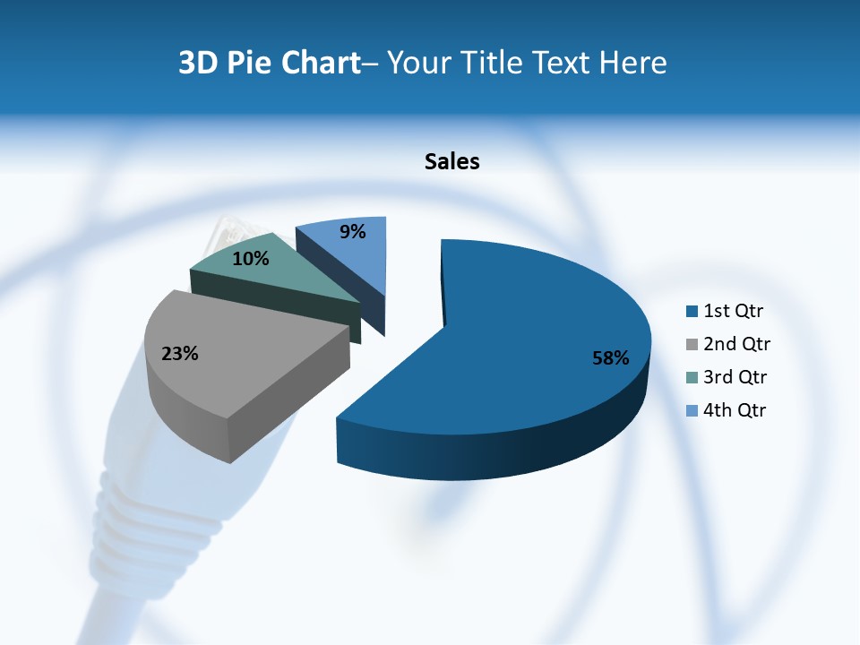 Macro Shot Of Network Connection Plug Rj-45 PowerPoint Template