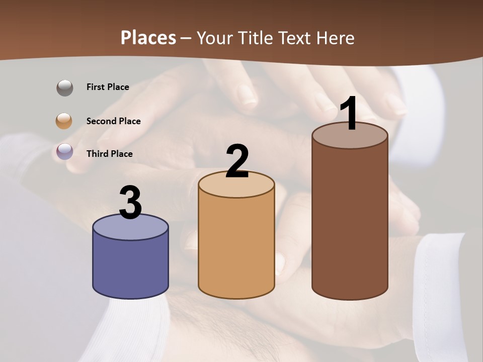 Business People Putting Their Hands On Top Of Each Other PowerPoint Template