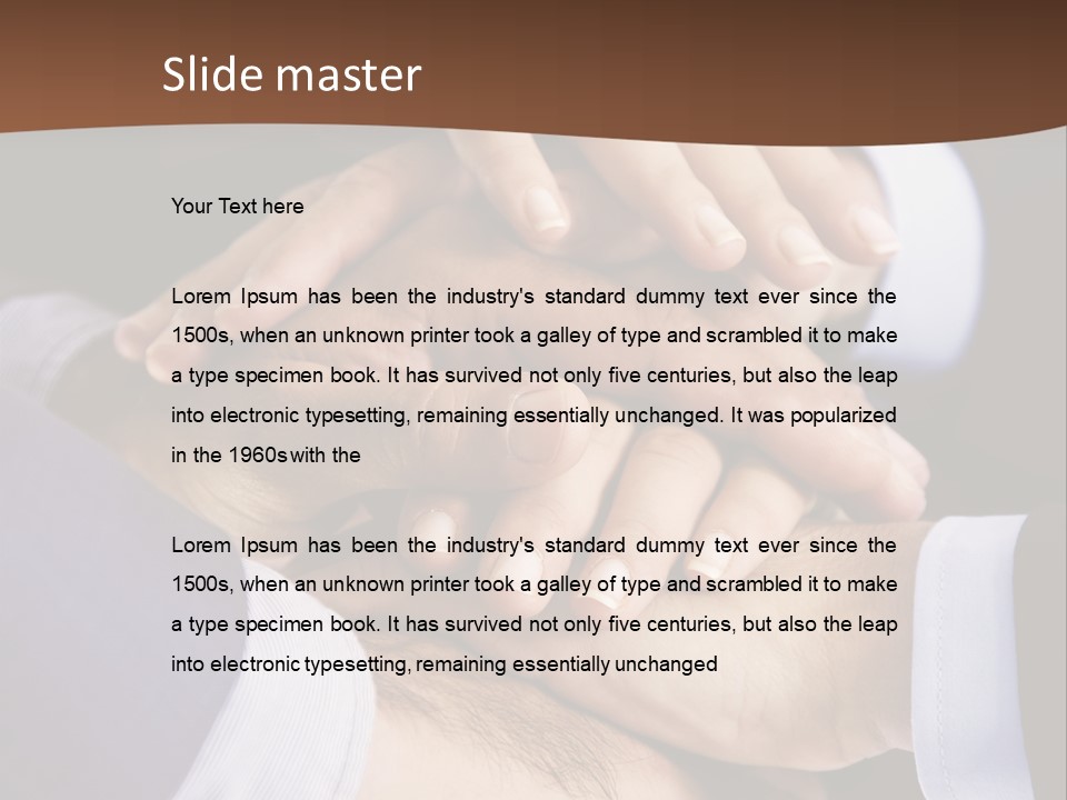 Business People Putting Their Hands On Top Of Each Other PowerPoint Template