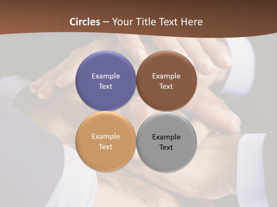 Business People Putting Their Hands On Top Of Each Other PowerPoint Template