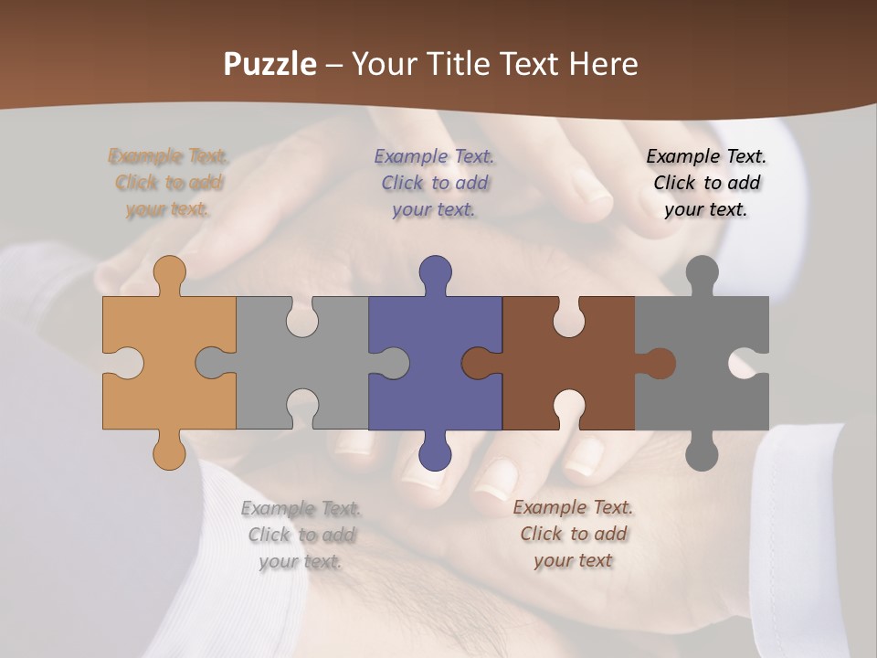 Business People Putting Their Hands On Top Of Each Other PowerPoint Template