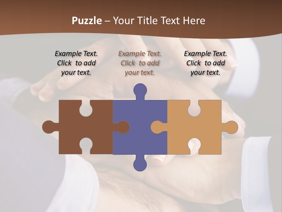 Business People Putting Their Hands On Top Of Each Other PowerPoint Template