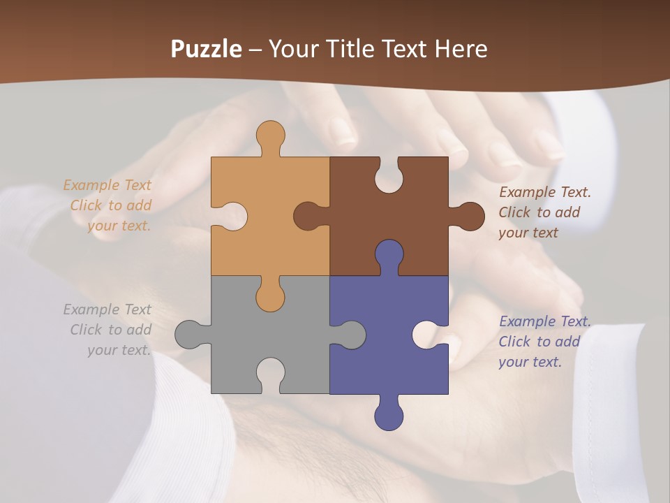 Business People Putting Their Hands On Top Of Each Other PowerPoint Template