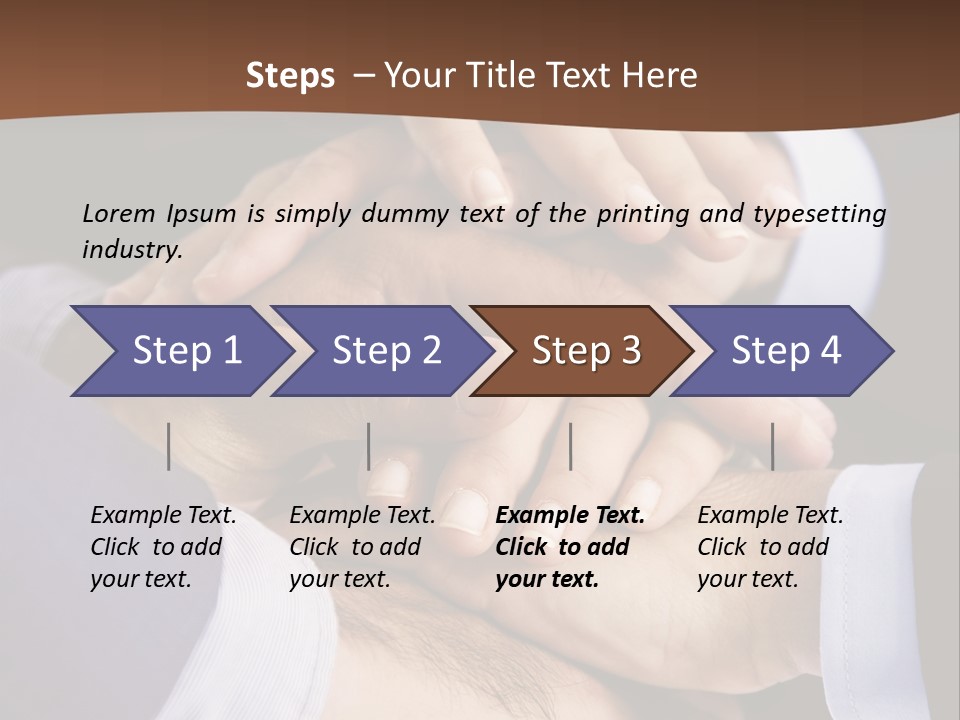 Business People Putting Their Hands On Top Of Each Other PowerPoint Template