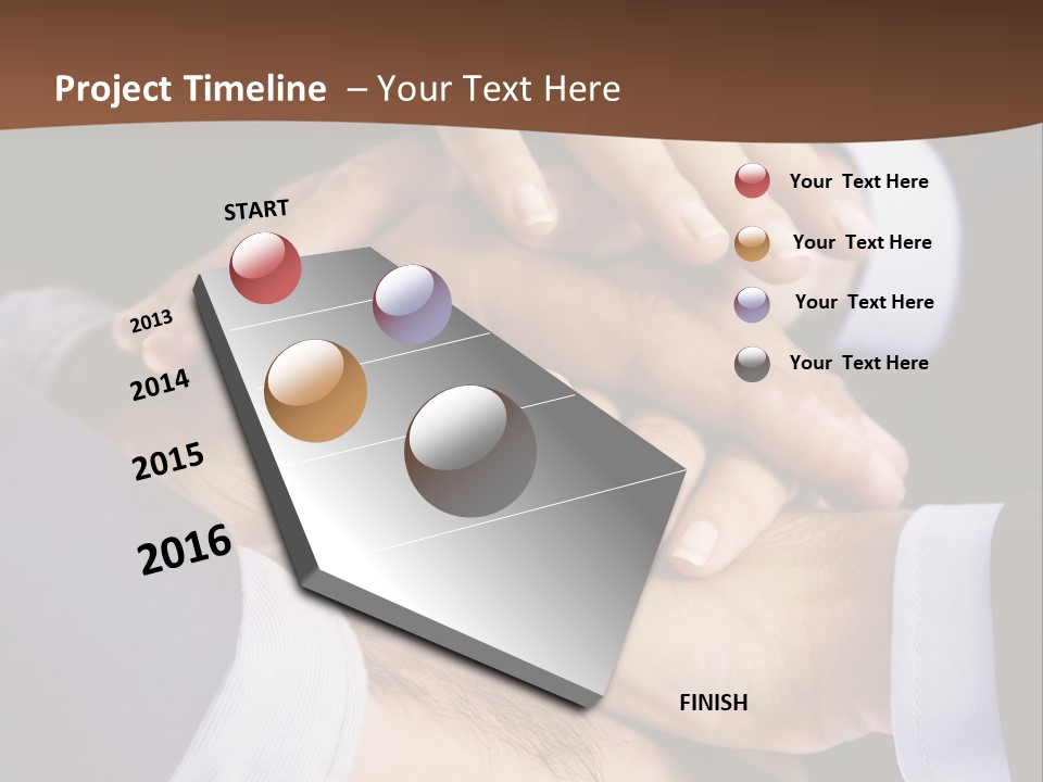 Business People Putting Their Hands On Top Of Each Other PowerPoint Template