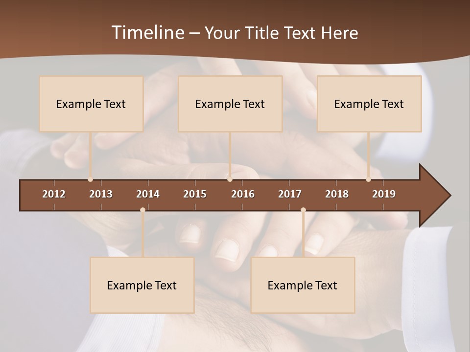 Business People Putting Their Hands On Top Of Each Other PowerPoint Template