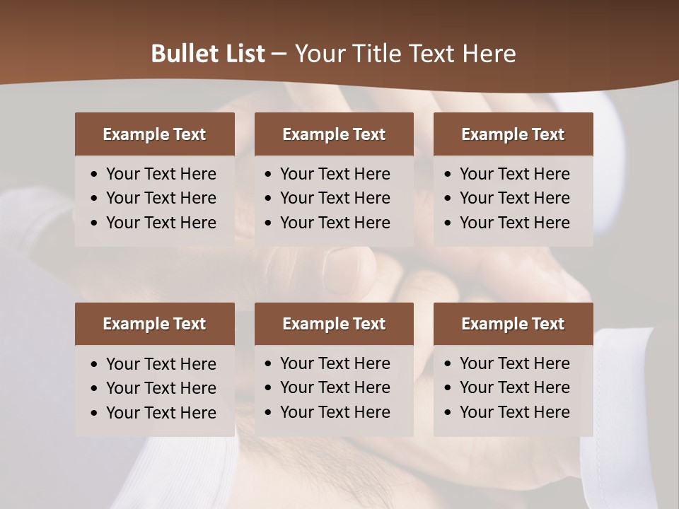 Business People Putting Their Hands On Top Of Each Other PowerPoint Template