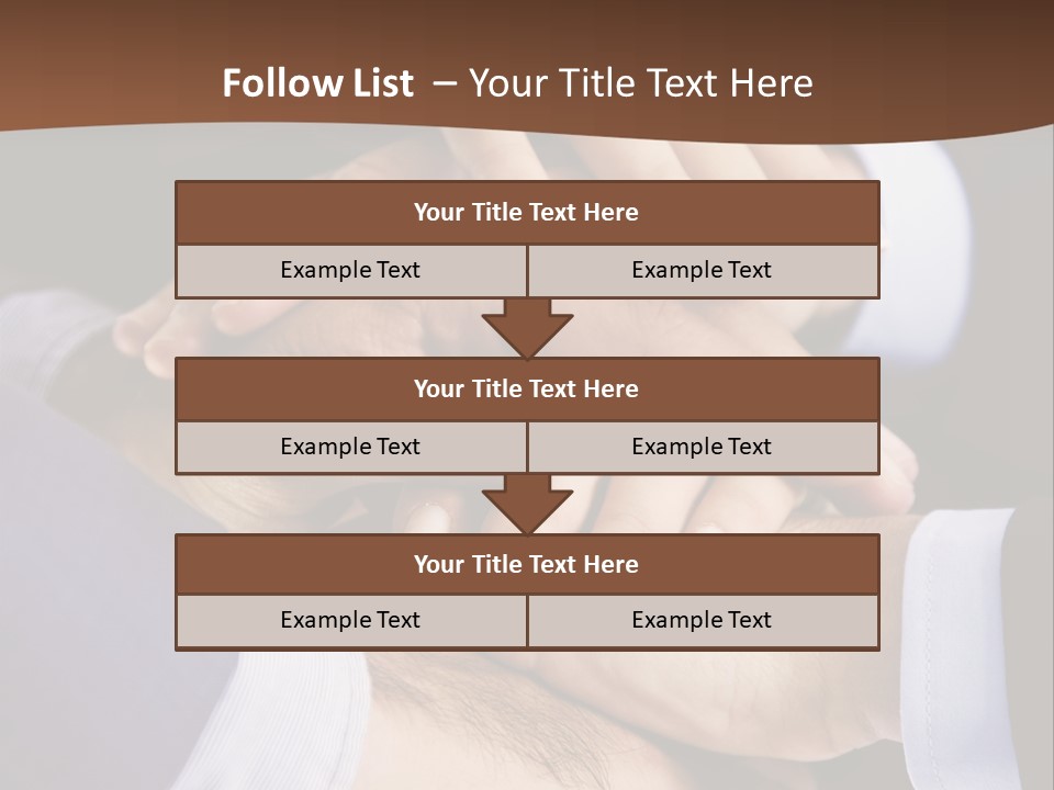 Business People Putting Their Hands On Top Of Each Other PowerPoint Template