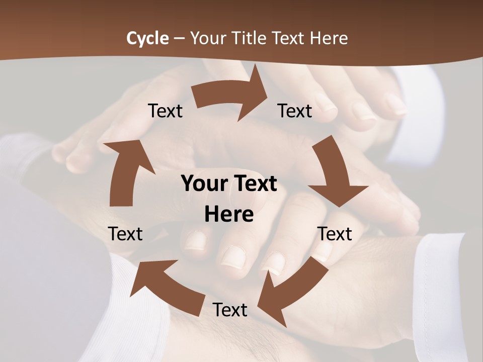 Business People Putting Their Hands On Top Of Each Other PowerPoint Template