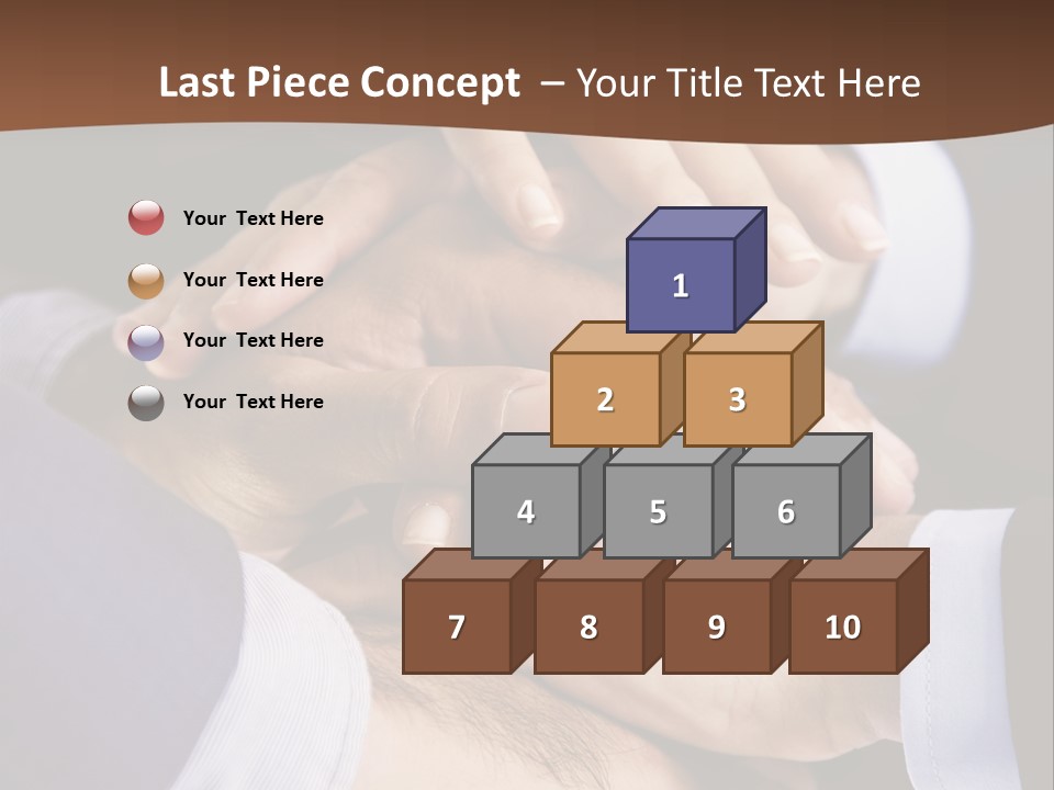 Business People Putting Their Hands On Top Of Each Other PowerPoint Template
