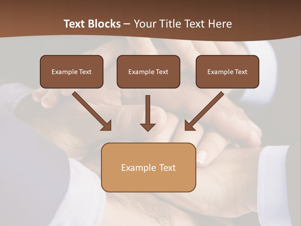 Business People Putting Their Hands On Top Of Each Other PowerPoint Template