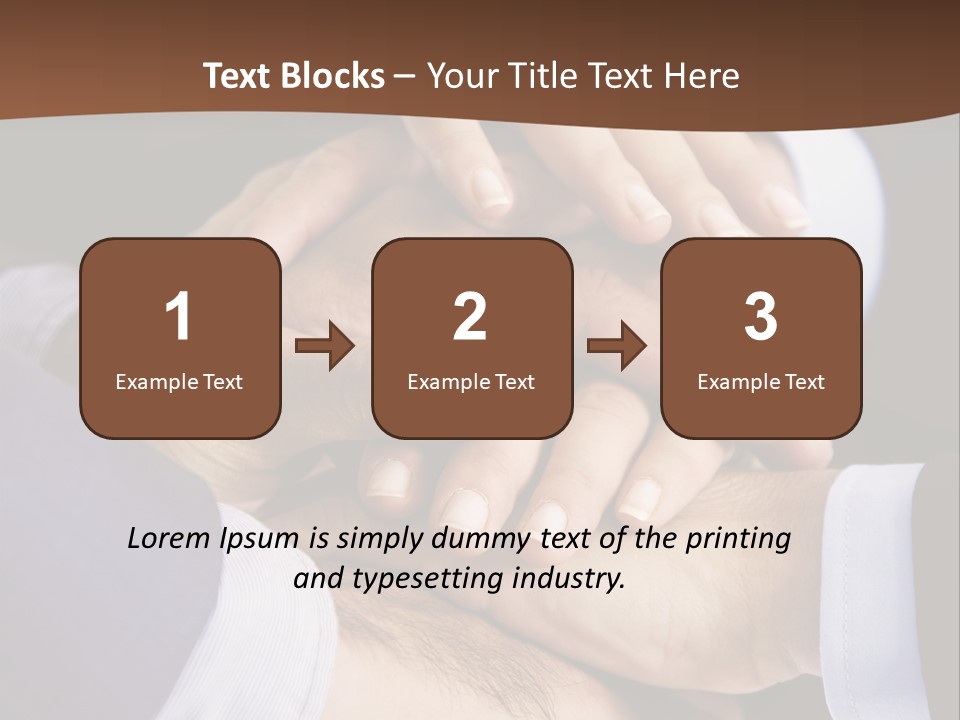Business People Putting Their Hands On Top Of Each Other PowerPoint Template