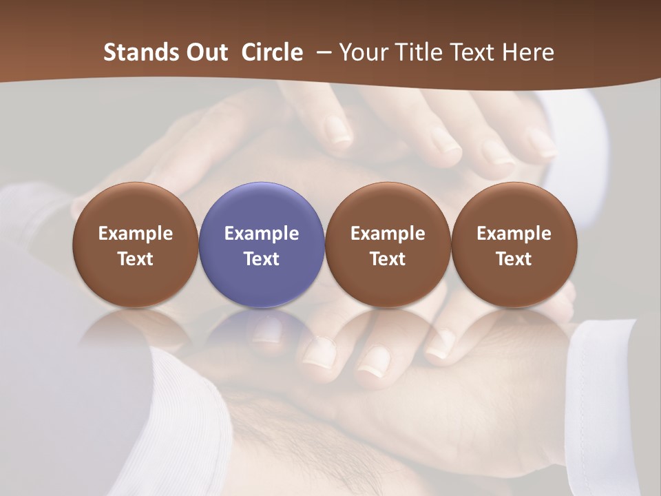 Business People Putting Their Hands On Top Of Each Other PowerPoint Template