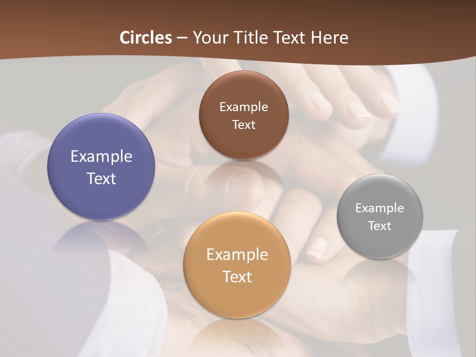 Business People Putting Their Hands On Top Of Each Other PowerPoint Template