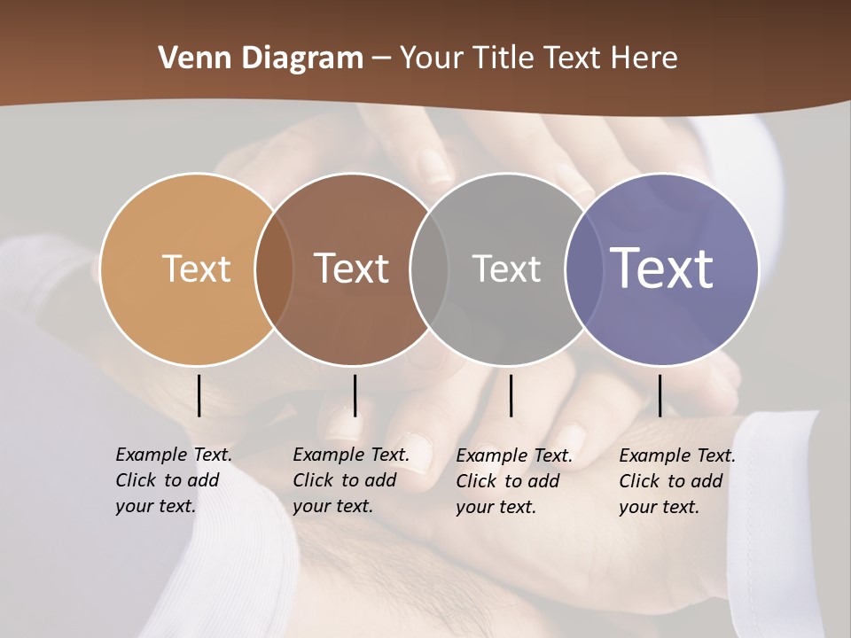 Business People Putting Their Hands On Top Of Each Other PowerPoint Template