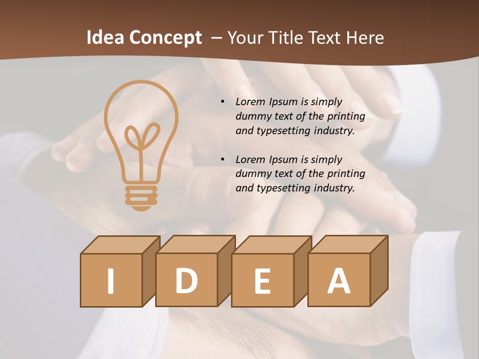 Business People Putting Their Hands On Top Of Each Other PowerPoint Template