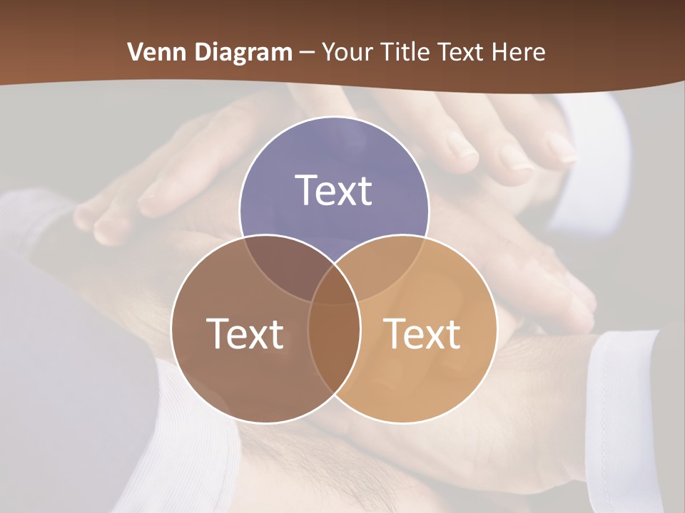 Business People Putting Their Hands On Top Of Each Other PowerPoint Template