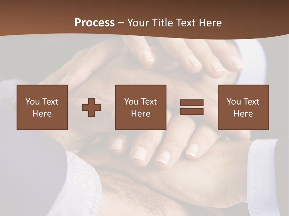 Business People Putting Their Hands On Top Of Each Other PowerPoint Template