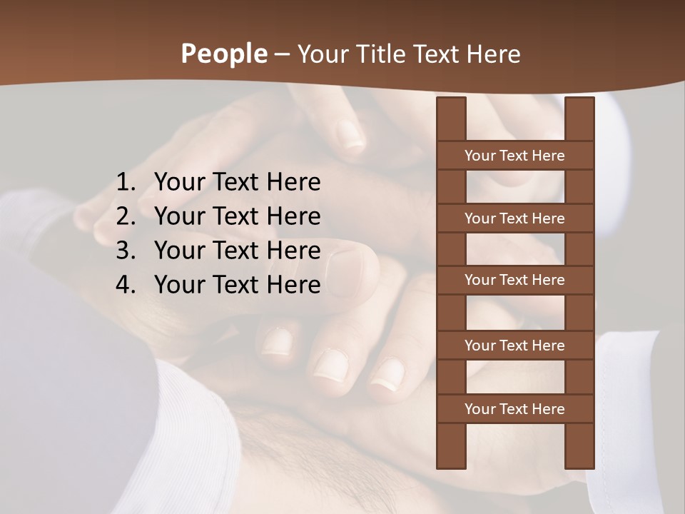 Business People Putting Their Hands On Top Of Each Other PowerPoint Template
