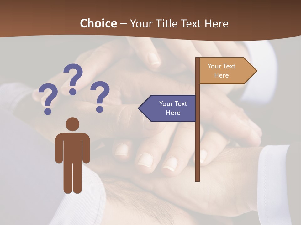 Business People Putting Their Hands On Top Of Each Other PowerPoint Template
