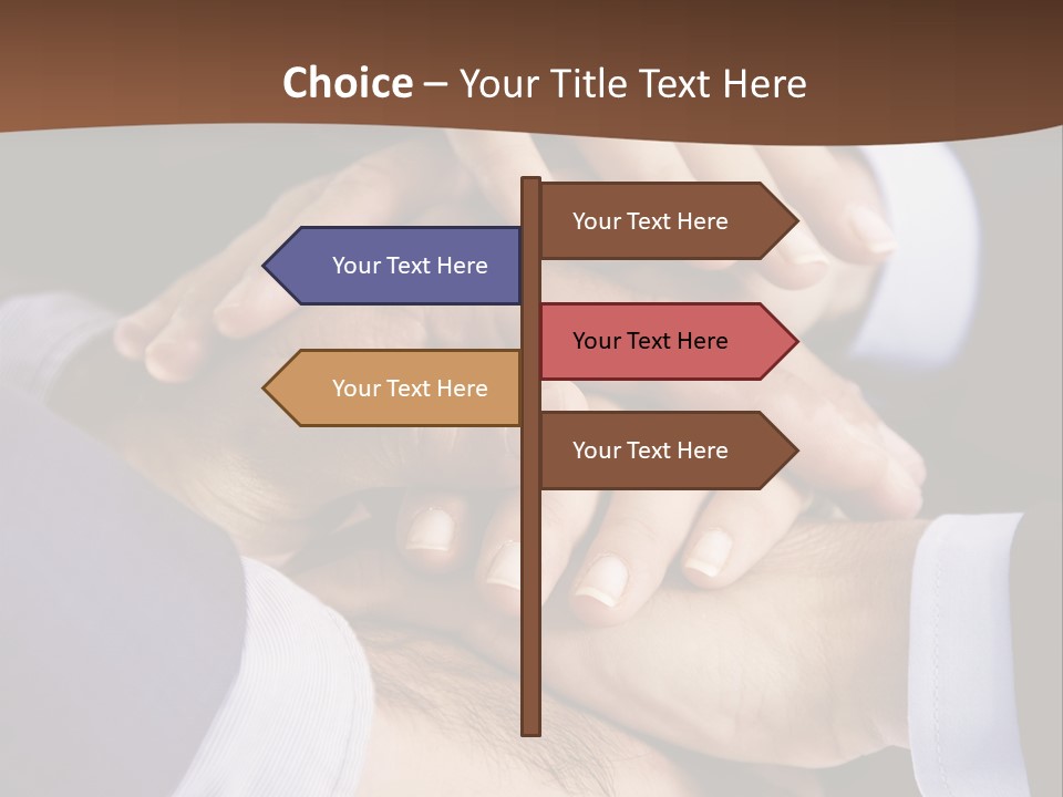 Business People Putting Their Hands On Top Of Each Other PowerPoint Template