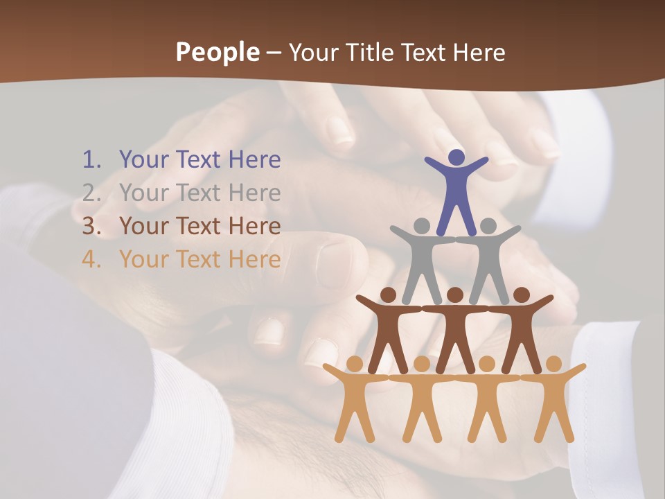 Business People Putting Their Hands On Top Of Each Other PowerPoint Template