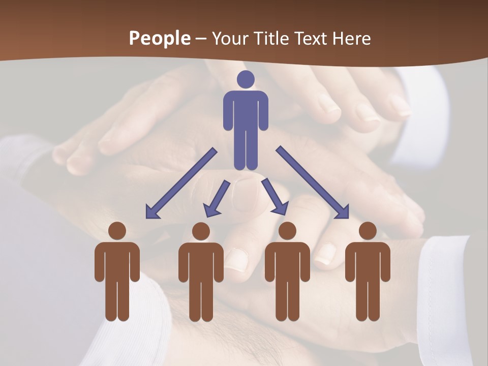 Business People Putting Their Hands On Top Of Each Other PowerPoint Template