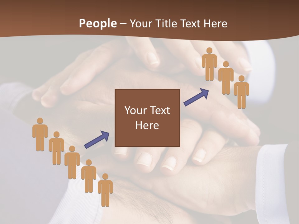 Business People Putting Their Hands On Top Of Each Other PowerPoint Template