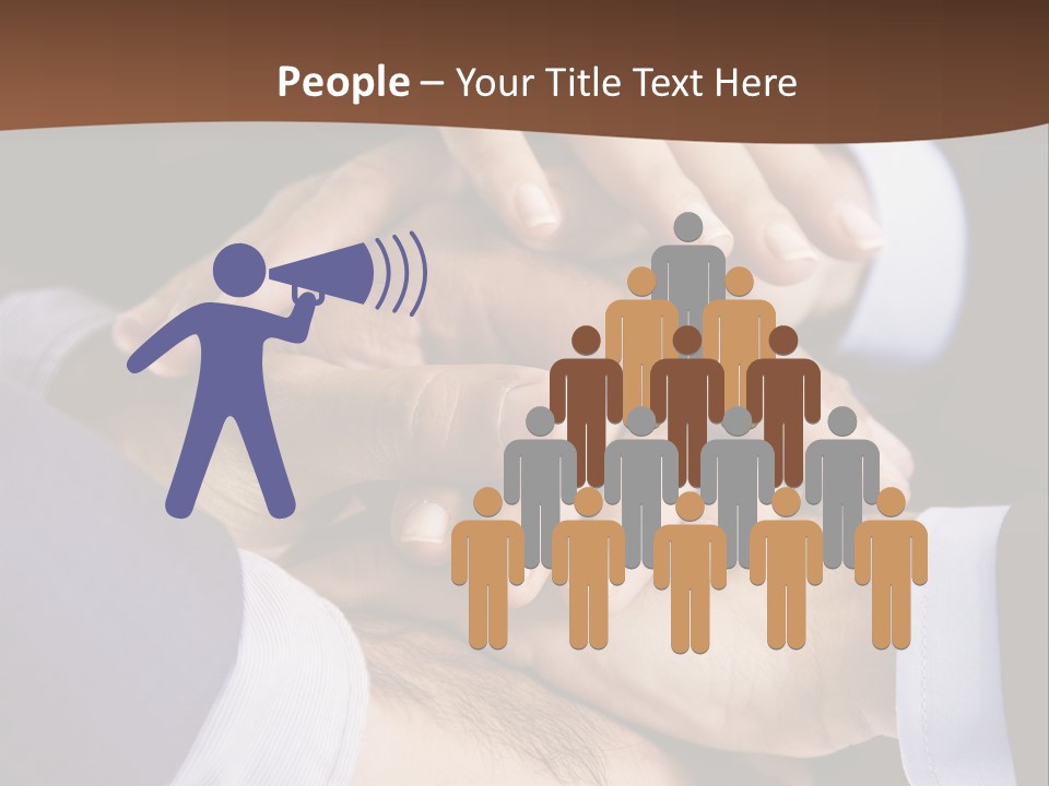 Business People Putting Their Hands On Top Of Each Other PowerPoint Template