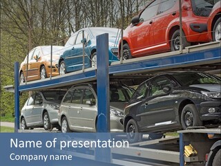 Car Carrier Truck Deliver New Auto Batch To Dealer PowerPoint Template