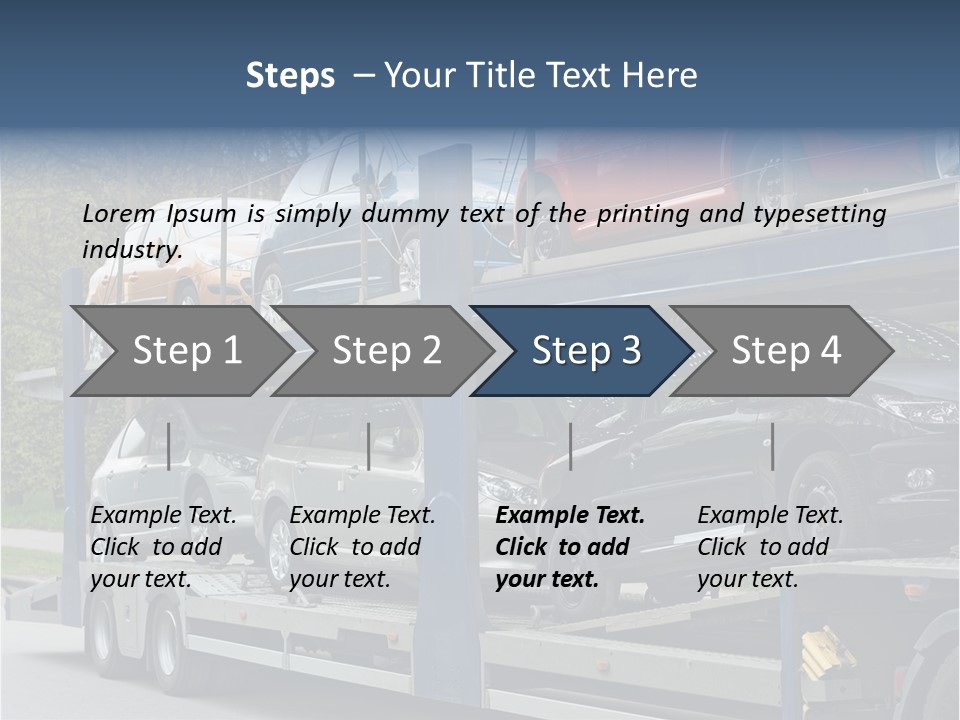 Car Carrier Truck Deliver New Auto Batch To Dealer PowerPoint Template