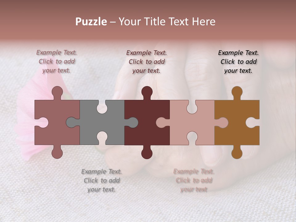 A Person Holding A Pink Flower With Their Hands PowerPoint Template