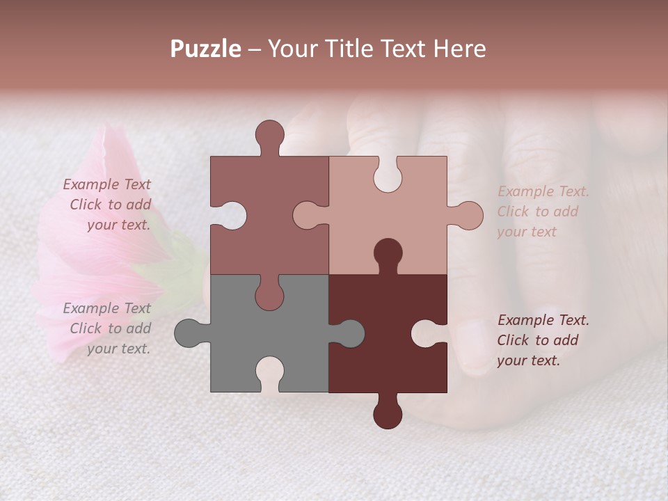 A Person Holding A Pink Flower With Their Hands PowerPoint Template