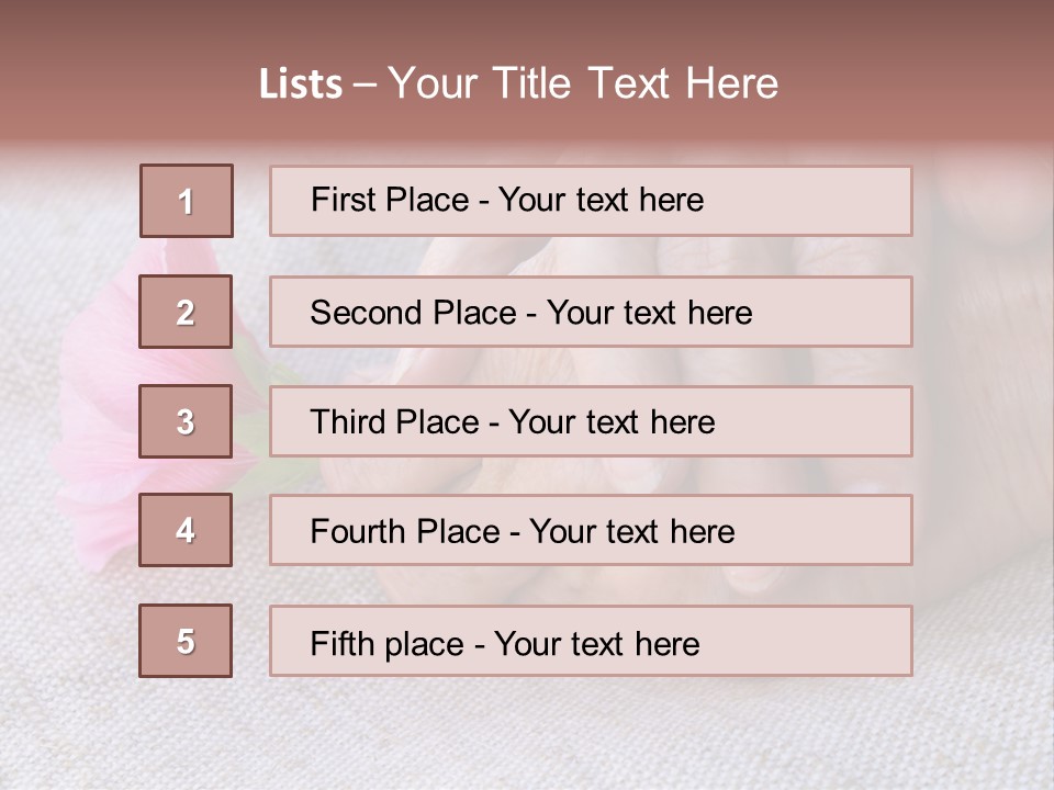 A Person Holding A Pink Flower With Their Hands PowerPoint Template