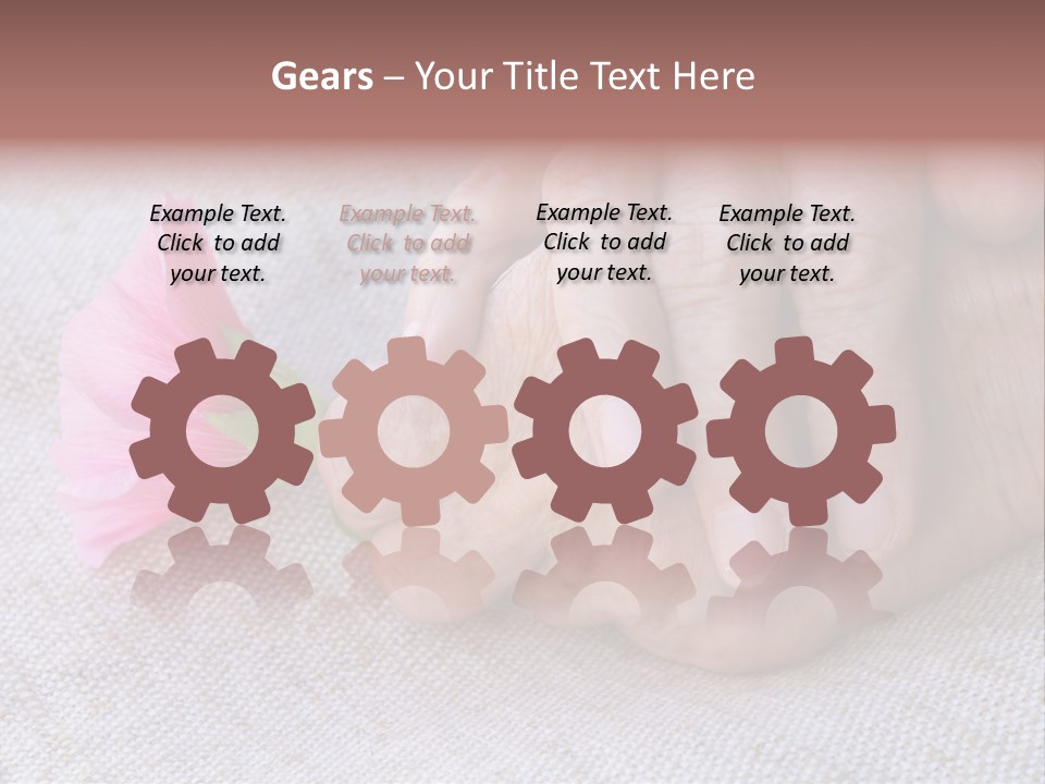 A Person Holding A Pink Flower With Their Hands PowerPoint Template