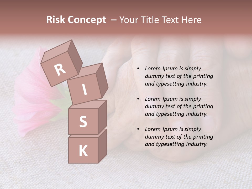 A Person Holding A Pink Flower With Their Hands PowerPoint Template