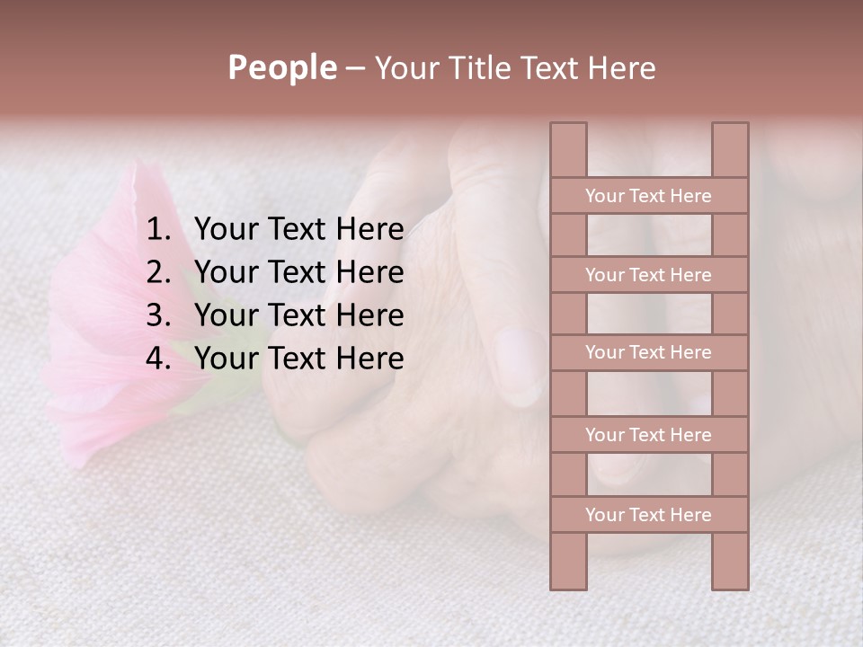 A Person Holding A Pink Flower With Their Hands PowerPoint Template