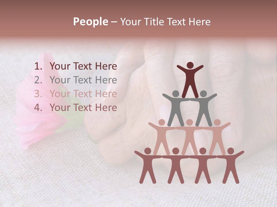 A Person Holding A Pink Flower With Their Hands PowerPoint Template