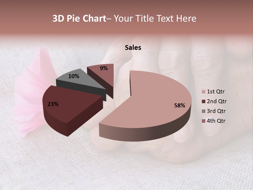 A Person Holding A Pink Flower With Their Hands PowerPoint Template