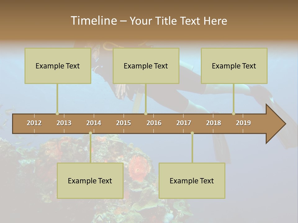 A Diver Floating Over A Coral Reef In The Caribbean Sea PowerPoint Template