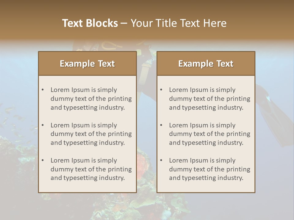 A Diver Floating Over A Coral Reef In The Caribbean Sea PowerPoint Template