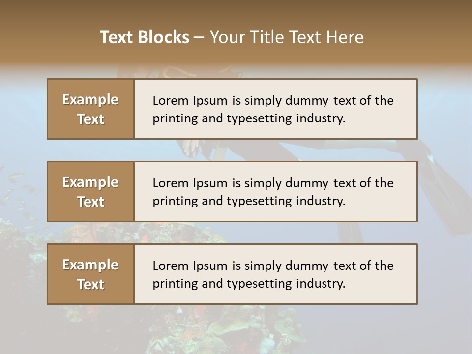 A Diver Floating Over A Coral Reef In The Caribbean Sea PowerPoint Template